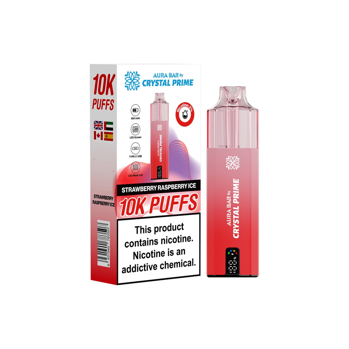 Buy Wholesale Crystal Prime Aura Bar 10000 Disposable Vape TPD