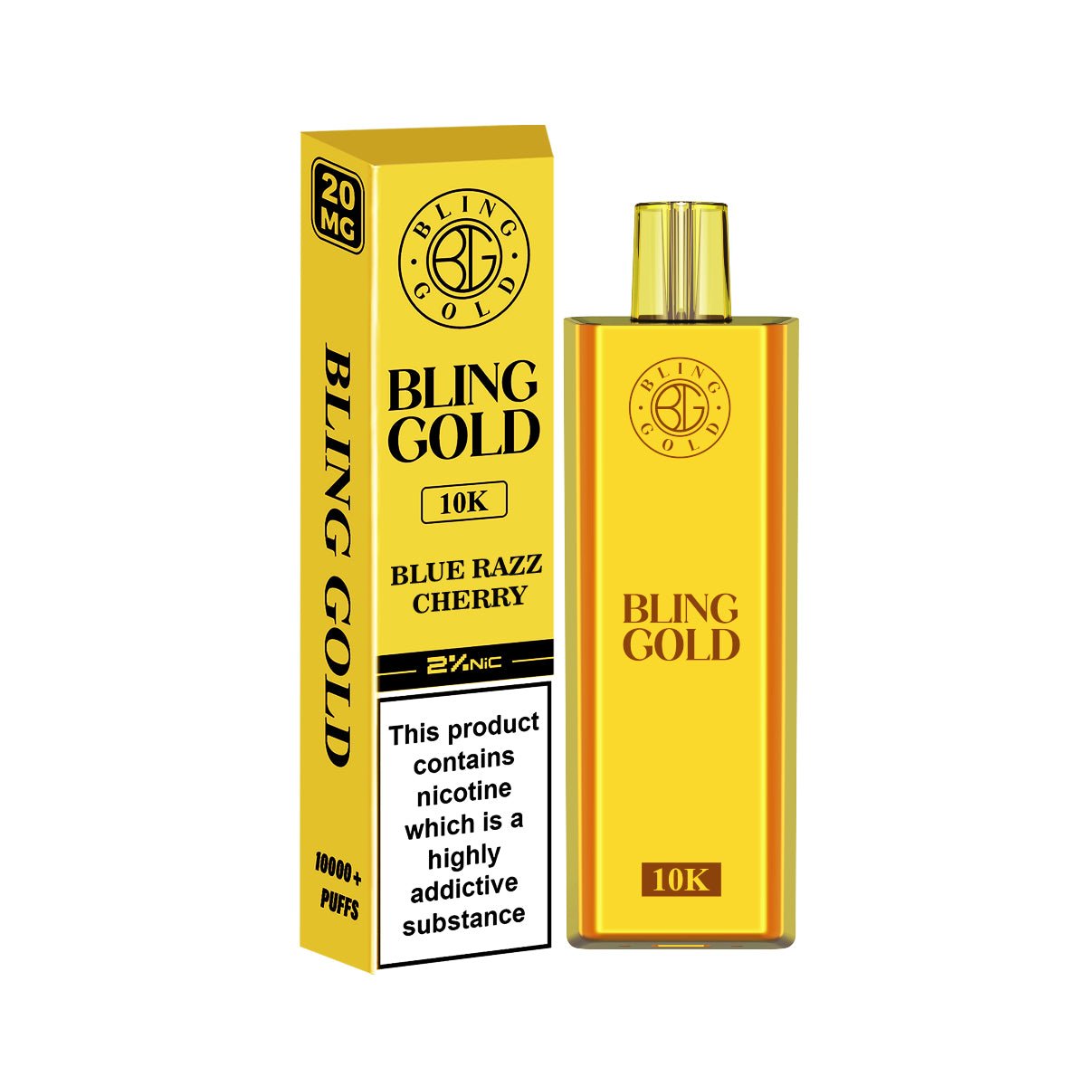 Gold Bling 10000 Disposable Vape Puff Pod Bar - Box Of 10 - Vapeukwholesale