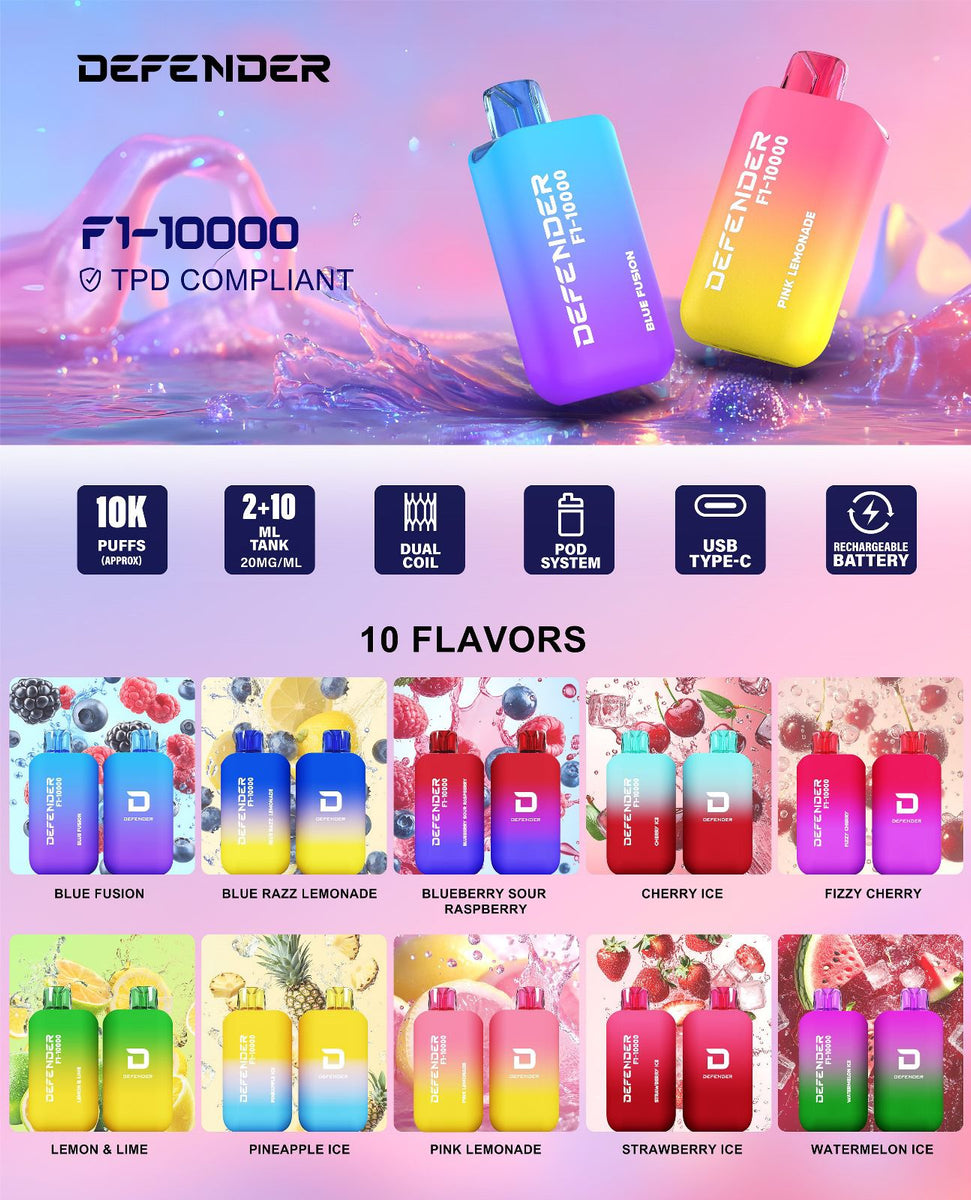 Buy Wholesale Defender F1-10000 Prefilled Pod Vape Kit ( Box of 5 )