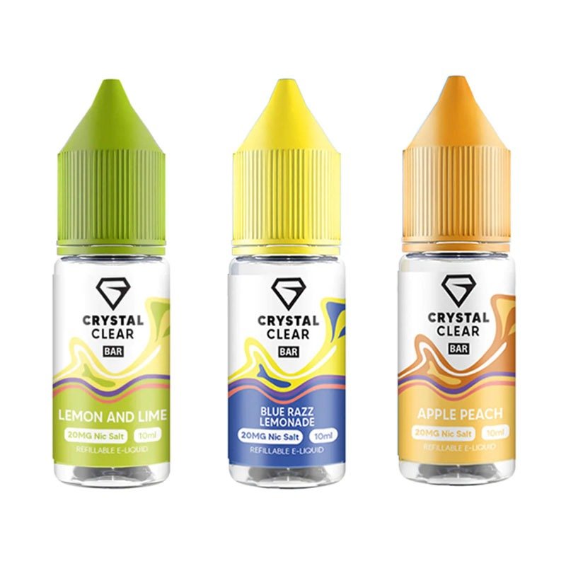 Crystal Clear Nic Salts 10ml Pack of 10 vapeukwholesale